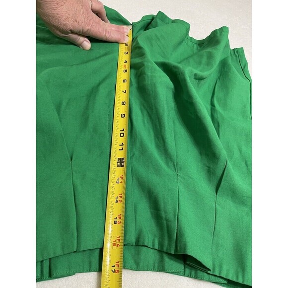 WDNY Shorts Size Large Green High Rise Pleated Front Paper Bag Comfy Chic Vaca - Picture 6 of 12